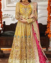 Golden Yellow Net Suit- Pakistani Designer Chiffon Suit