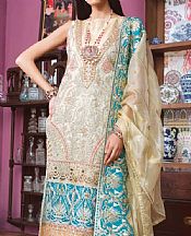 Off-white Organza Suit- Pakistani Chiffon Dress