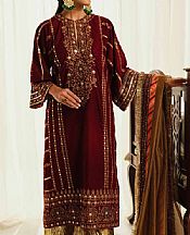 Maroon Velvet Suit- Pakistani Winter Dress