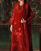 Maryam Hussain Scarlet Khaddar Suit- Pakistani Winter Dress