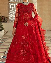 Maryam Hussain Scarlet Net Suit- Pakistani Designer Chiffon Suit