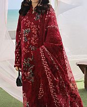 Maryam Hussain Maroon Lawn Suit- Pakistani Lawn Dress