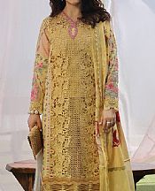 Maryam Hussain Golden Sand Lawn Suit- Pakistani Designer Lawn Suits