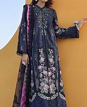 Maryam Hussain Navy Blue Lawn Suit- Pakistani Designer Lawn Suits