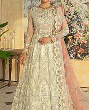 Maryam Hussain Off-white Net Suit- Pakistani Designer Chiffon Suit