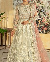 Maryam Hussain Off-white Net Suit- Pakistani Chiffon Dress