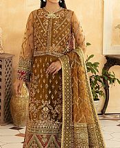 Maryam Hussain Bronze Net Suit- Pakistani Designer Chiffon Suit