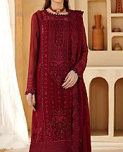 Maryams Wine Chiffon Suit- Pakistani Chiffon Dress