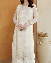 Maryams White Chiffon Suit- Pakistani Designer Chiffon Suit