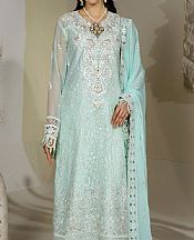 Maryams Turquoise Chiffon Suit- Pakistani Chiffon Dress