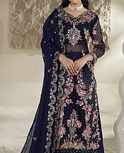 Maryams Blue Chiffon Suit- Pakistani Designer Chiffon Suit