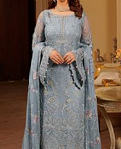 Maryams Cadet Grey Chiffon Suit- Pakistani Designer Chiffon Suit