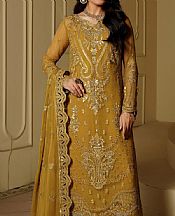 Maryams Gold Chiffon Suit- Pakistani Chiffon Dress