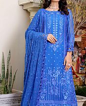 Maryams Royal Blue Chiffon Suit- Pakistani Designer Chiffon Suit