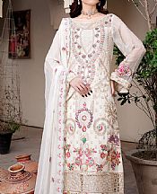 Maryams White Chiffon Suit- Pakistani Designer Chiffon Suit