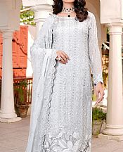 Maryams Light Grey Chiffon Suit- Pakistani Designer Chiffon Suit