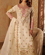 Maryams Ivory Silk Suit- Pakistani Designer Chiffon Suit