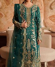 Maryams Emerald Green Silk Suit- Pakistani Chiffon Dress