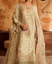 Maryams Light Green Silk Suit- Pakistani Designer Chiffon Suit