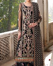 Maryams Black Organza Suit- Pakistani Designer Chiffon Suit