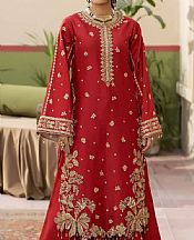 Maryams Scarlet Silk Suit- Pakistani Chiffon Dress