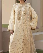 Maryams Ivory Silk Suit- Pakistani Designer Chiffon Suit