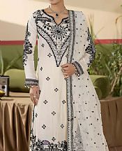Maryams White/Black Silk Suit- Pakistani Chiffon Dress