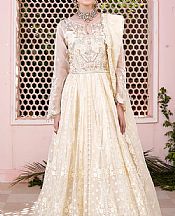 Maryams Off-white Organza Suit- Pakistani Designer Chiffon Suit