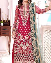 Maryams Hot Pink Organza Suit- Pakistani Chiffon Dress