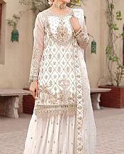 Maryams White Organza Suit- Pakistani Designer Chiffon Suit