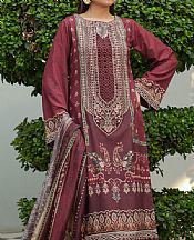 Maryams Maroon Lawn Suit- Pakistani Designer Lawn Suits