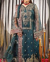 Maryams Blue Dianne Organza Suit- Pakistani Chiffon Dress