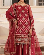 Vivid Burgundy Organza Suit