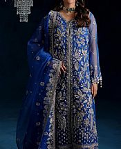 Maryams Blue Organza Suit- Pakistani Chiffon Dress