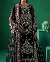 Maryams Black Organza Suit- Pakistani Designer Chiffon Suit