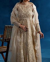 Maryams Ivory Organza Suit- Pakistani Chiffon Dress