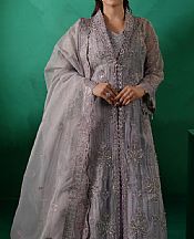 Maryams Grey Organza Suit- Pakistani Designer Chiffon Suit
