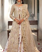 Maryams Ivory Organza Suit- Pakistani Designer Chiffon Suit