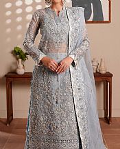 Maryams Grey Organza Suit- Pakistani Designer Chiffon Suit