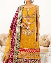 Maryum N Maria Golden Yellow Organza Suit- Pakistani Chiffon Dress