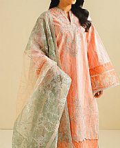 Maryum N Maria Peach Lawn Suit- Pakistani Designer Lawn Suits
