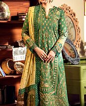 Maryum N Maria Forest Green Lawn Suit- Pakistani Designer Lawn Suits