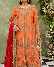 Maryum N Maria Safety Orange Chiffon Suit- Pakistani Designer Chiffon Suit