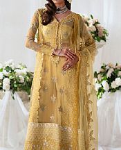 Maryum N Maria Sand Gold Net Suit- Pakistani Designer Chiffon Suit