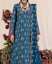 Maryum N Maria Denim Blue Lawn Suit- Pakistani Designer Lawn Suits