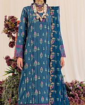 Maryum N Maria Denim Blue Lawn Suit- Pakistani Lawn Dress