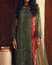 Maryum N Maria Hunter Green Organza Suit- Pakistani Designer Chiffon Suit