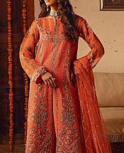 Maryum N Maria Orange Organza Suit- Pakistani Designer Chiffon Suit