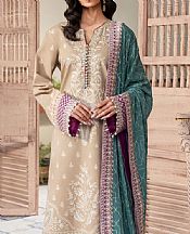 Maryum N Maria Beige Lawn Suit- Pakistani Lawn Dress