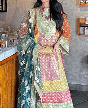Maryum N Maria Multicolor Organza Suit- Pakistani Chiffon Dress